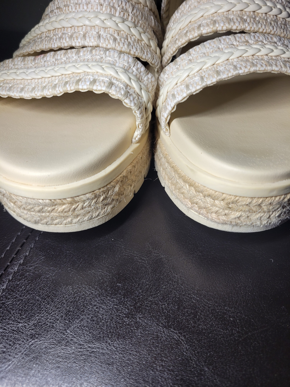 MIA Cream Braided Multi-Strap Slide Sandals Womens Size 10 - Picture 11 of 14